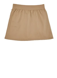 French Toast Girls 4-6x Bow Detail Pleated Skort, Khaki, Size 6X