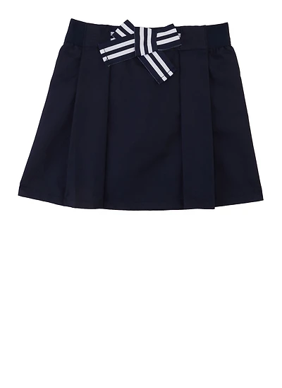 French Toast Girls 4-6x Bow Front Scooter Skirt, Blue, Size 4