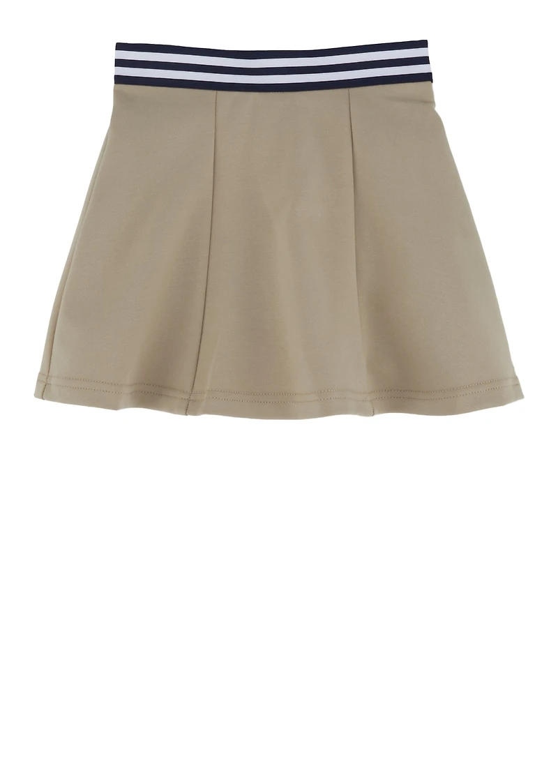French Toast Girls 4-6x Pull-On Stretch Ponte Scooter Skirt, Khaki,