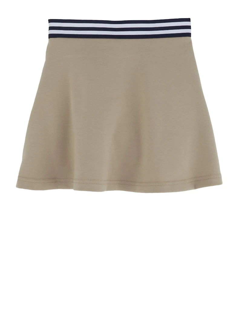 French Toast Girls 4-6x Pull-On Stretch Ponte Scooter Skirt, Khaki,