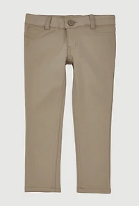 French Toast Girls 4-6x Solid Skinny Leg Pants, Khaki, Size 6