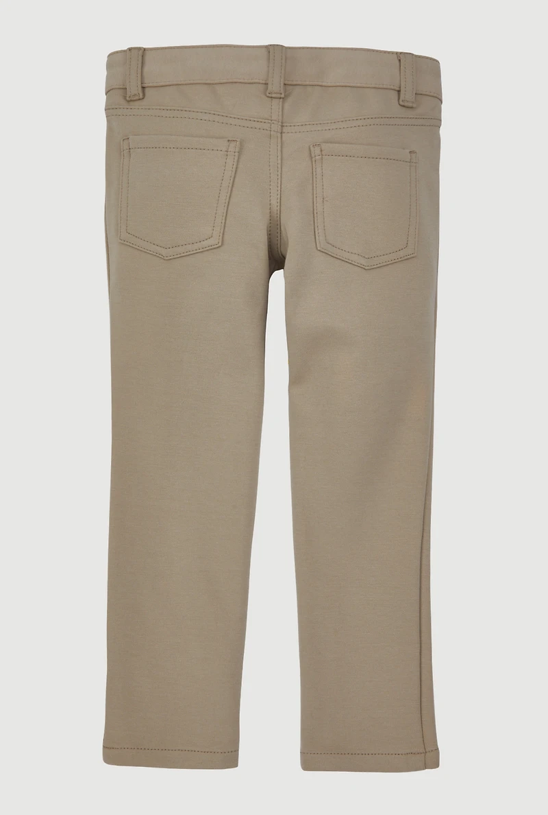 French Toast Girls 4-6x Solid Skinny Leg Pants, Khaki,