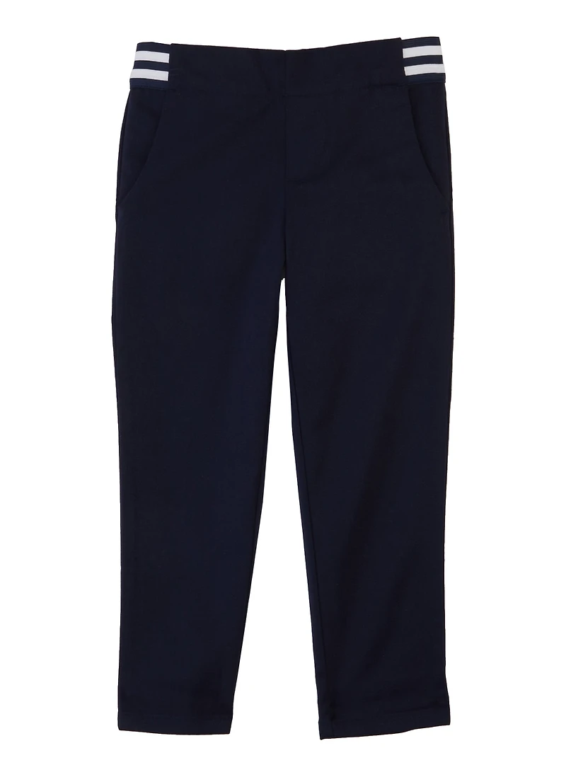 French Toast Girls 4-6x Striped Waistband Pants, Blue, Size 6