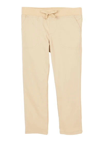 French Toast Girls 4-6x Elastic Waist Pull On Pants, Khaki, Size 6X