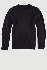 French Toast Girls 4-6x Crew Neck Pocket Cardigan, Blue, Size 4-5