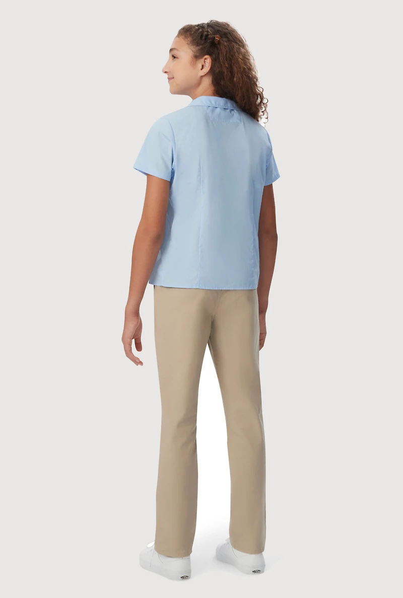 French Toast Girls 7-14 Peter Pan Collar Shirt, Blue, Size 7