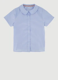 French Toast Girls 7-14 Peter Pan Collar Shirt, Blue, Size 7