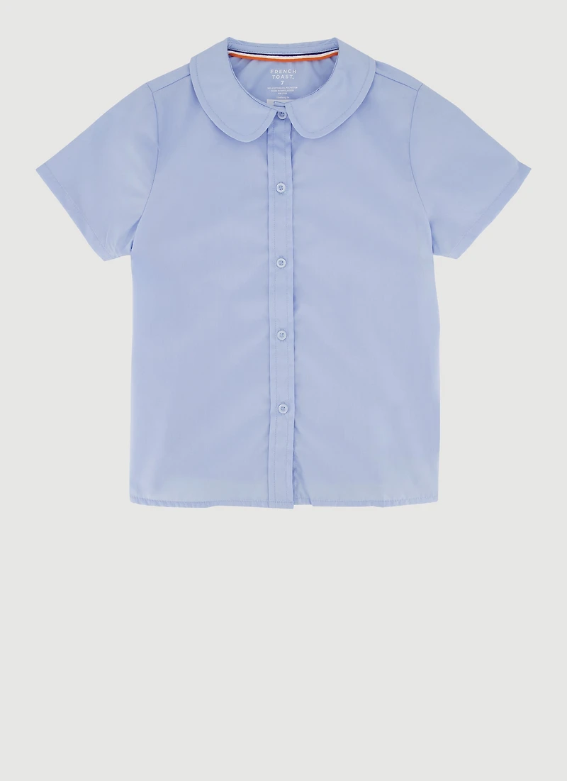 French Toast Girls 7-14 Peter Pan Collar Shirt, Blue, Size 7