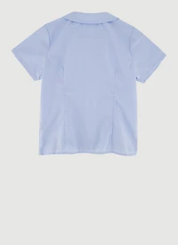 French Toast Girls 7-14 Peter Pan Collar Shirt, Blue, Size 7