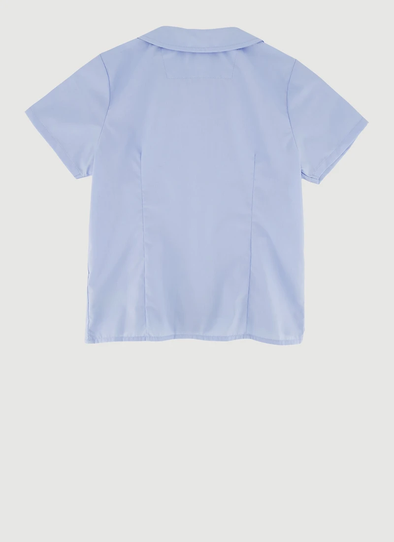 French Toast Girls 7-14 Peter Pan Collar Shirt, Blue, Size 7