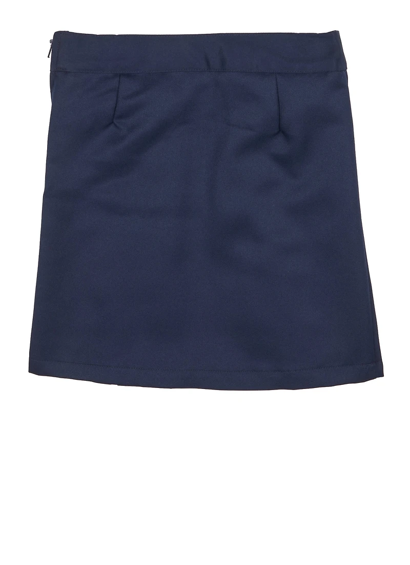 French Toast Girls 7-14 Front Pleated Tab Skirt, Blue, Size 14