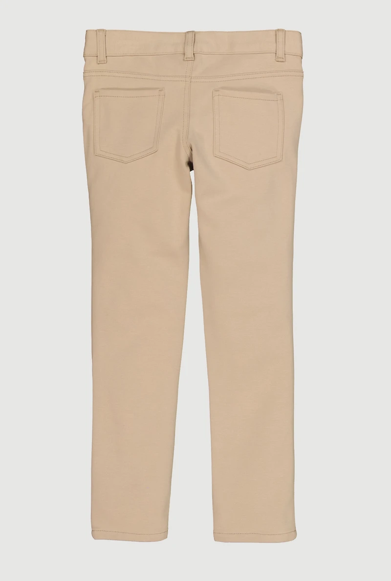 French Toast Girls 7-16 Skinny Leg Pants, Khaki, Size 8