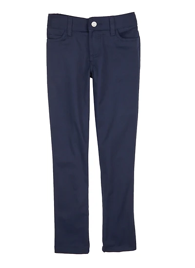 French Toast Girls 7-14 5 Pocket Skinny Pants, Blue,