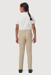 French Toast Girls 7-14 Skinny Leg Stretch Pants, Khaki, Size 7