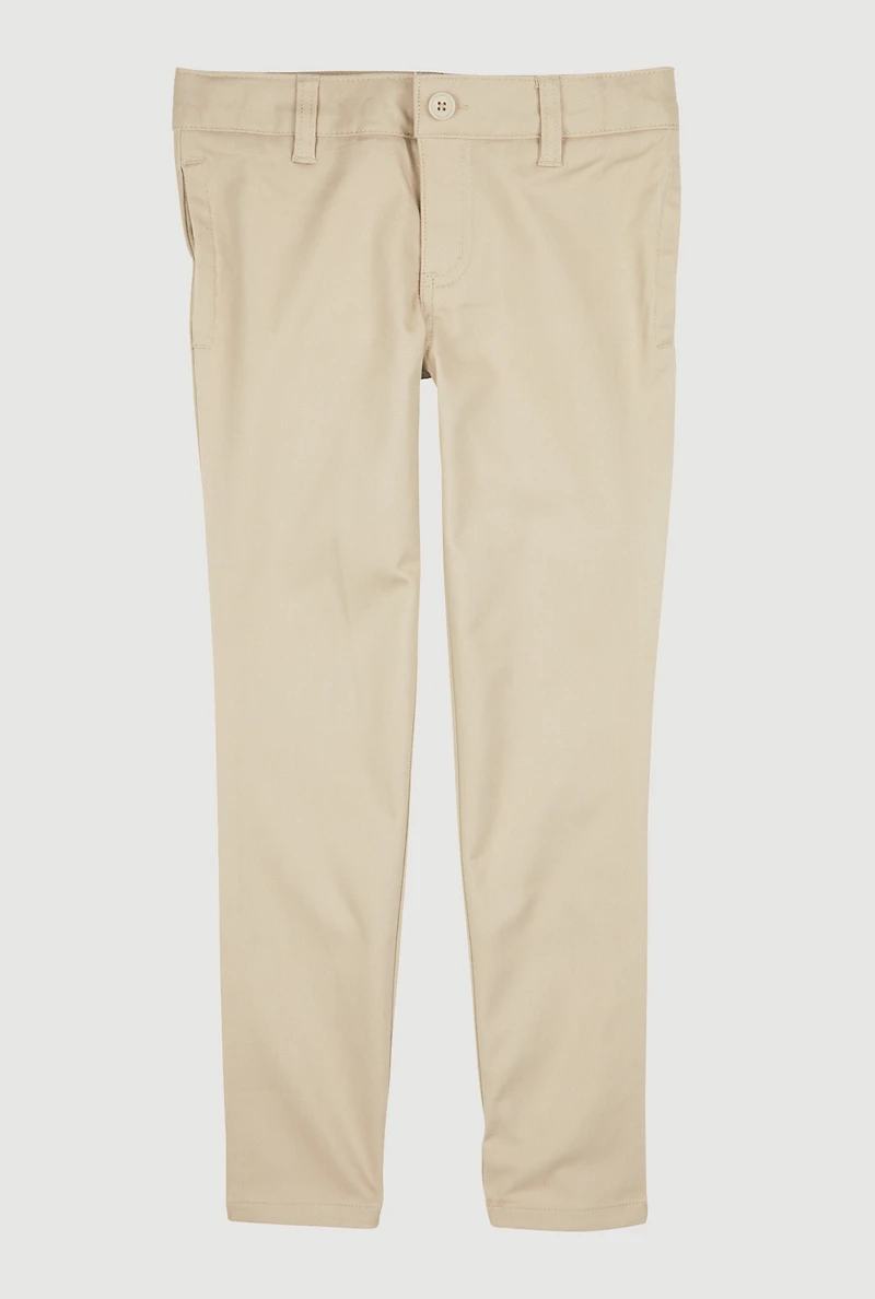 French Toast Girls 7-14 Skinny Leg Stretch Pants, Khaki,