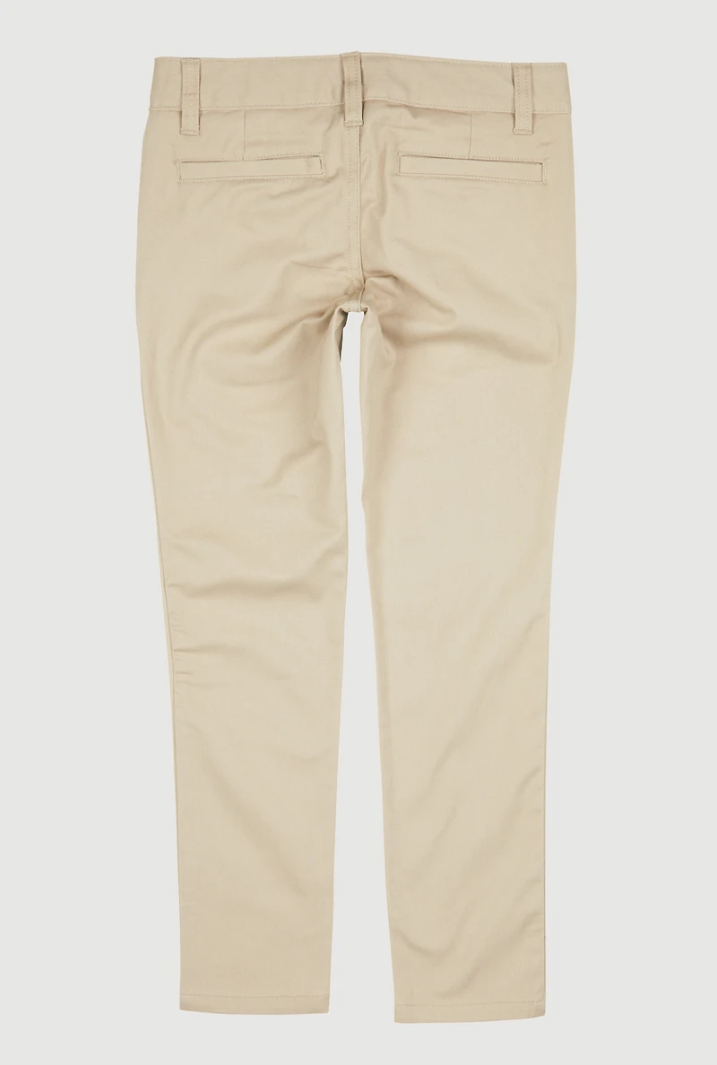 French Toast Girls 7-14 Skinny Leg Stretch Pants, Khaki,