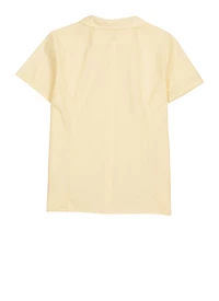 French Toast Girls 16-20 Peter Pan Collar Button Front Shirt, Yellow, Size 16