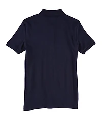 French Toast Girls 16-20 Picot Collar Polo Shirt, Blue, Size 18-20H