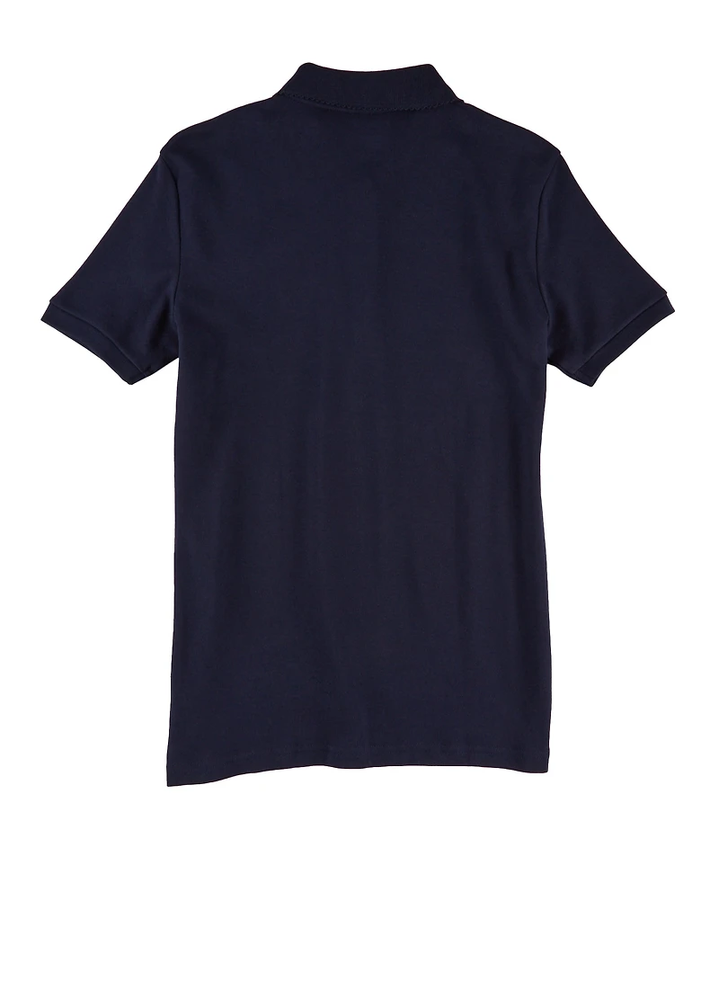 French Toast Girls 16-20 Picot Collar Polo Shirt