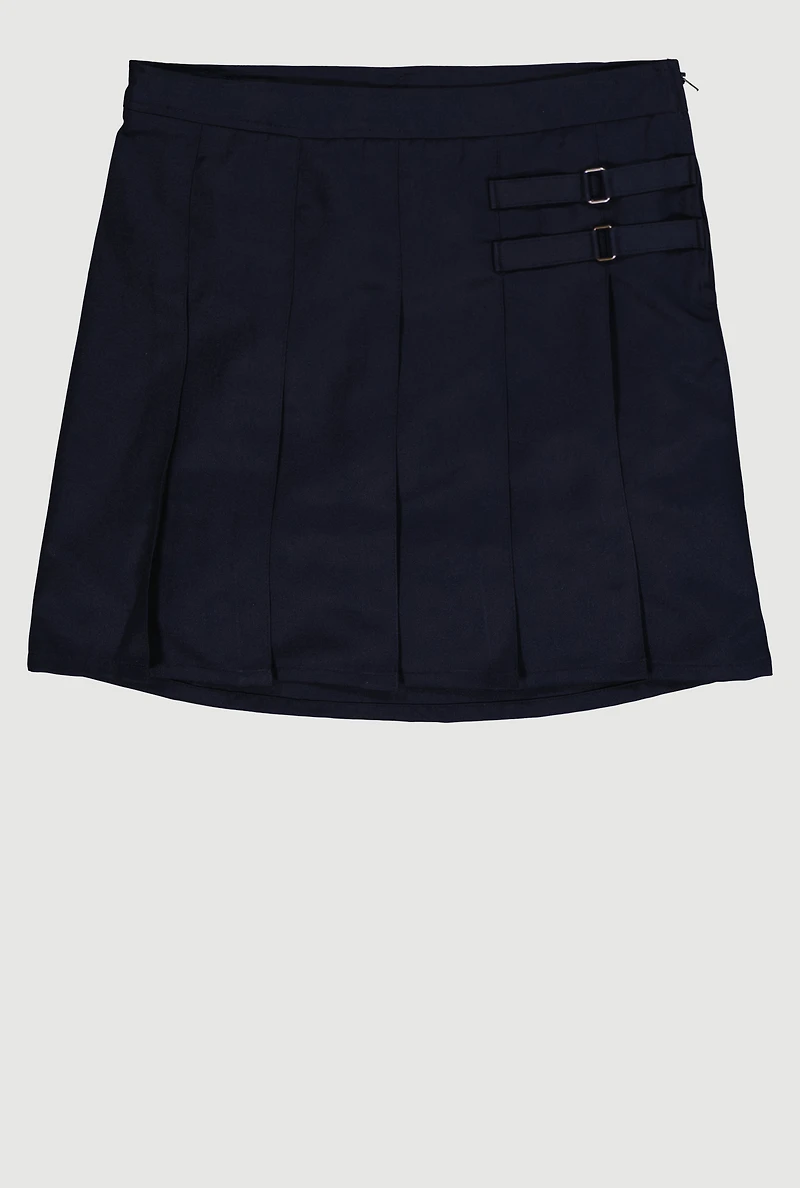 French Toast Girls 16-20 Pleated Skort, Blue,