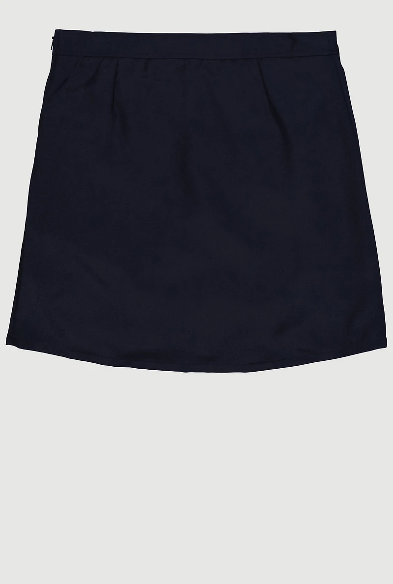 French Toast Girls 16-20 Pleated Skort, Blue,