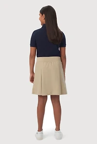 French Toast Girls 16-20 Bow Kick Pleated Skort, Khaki, Size 18