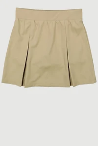 French Toast Girls 16-20 Bow Kick Pleated Skort, Khaki, Size 18