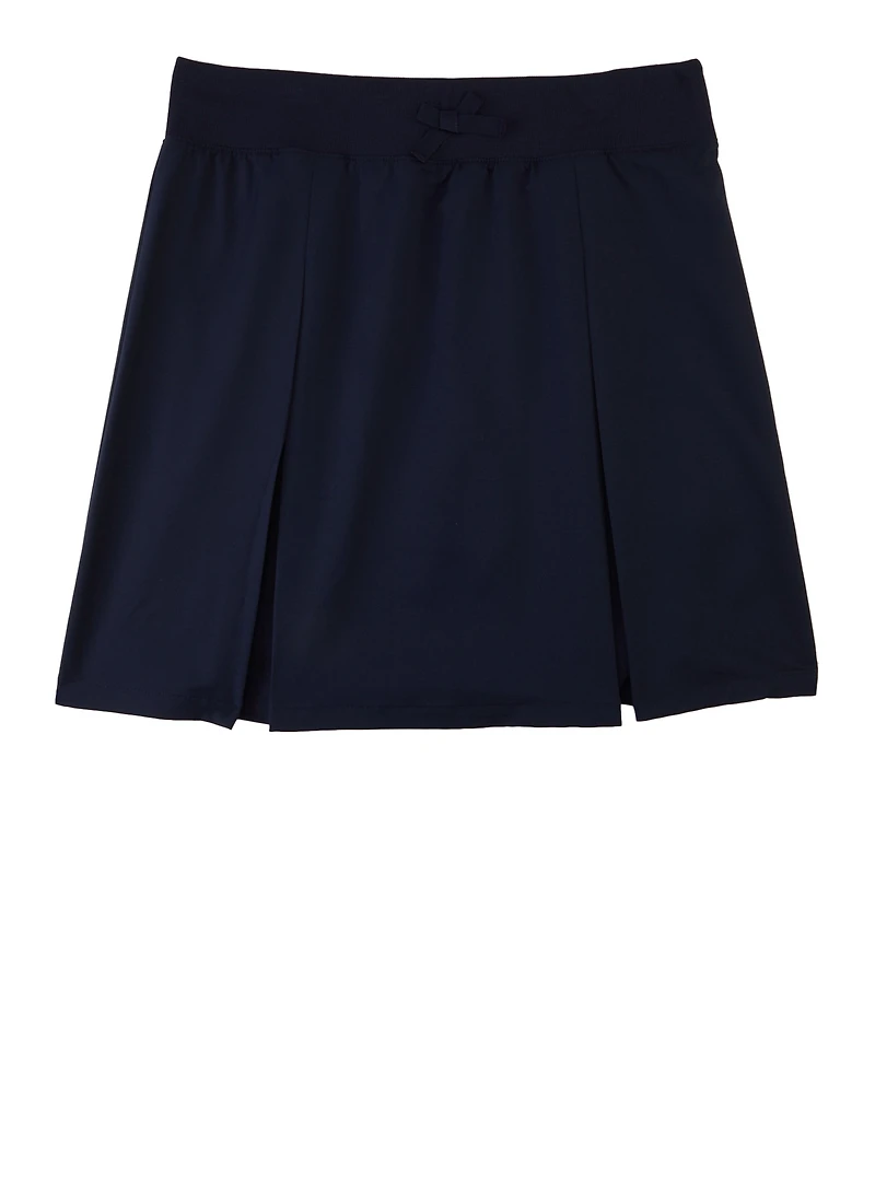 French Toast Girls 16-20 Pleated Scooter Skirt, Blue,