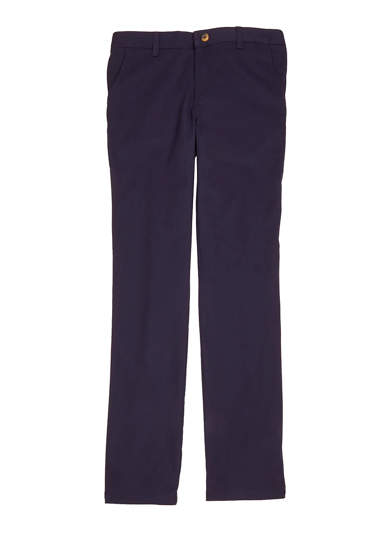 French Toast Girls 16-20 Adjustable Waist Straight Leg Pants, Blue, Size 20