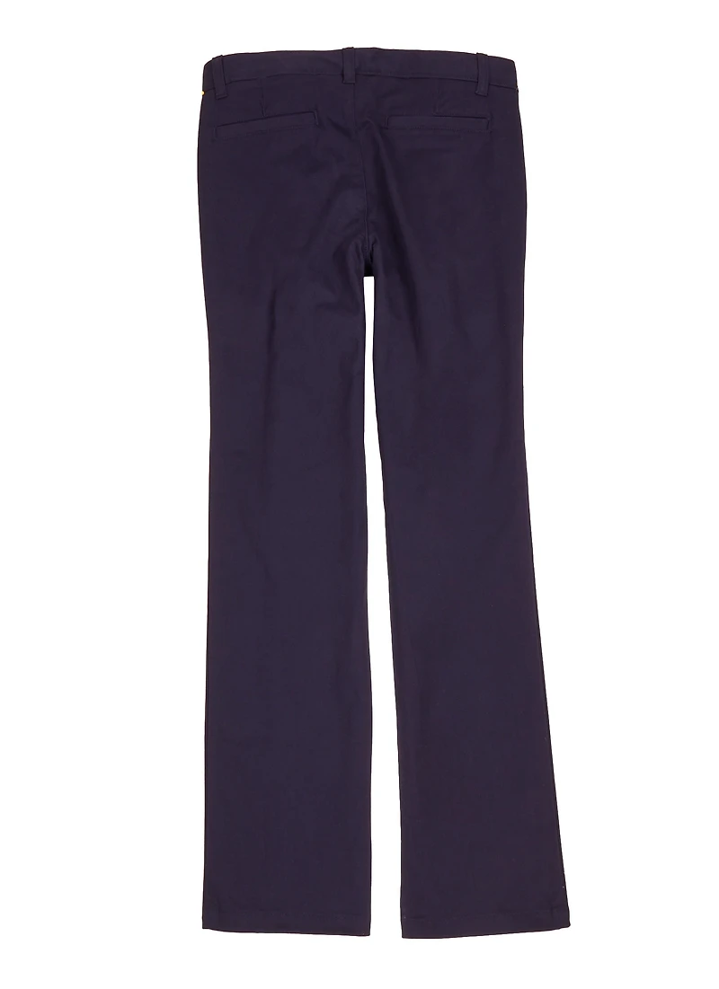 French Toast Girls 16-20 Adjustable Waist Straight Leg Pants, Blue, Size 20