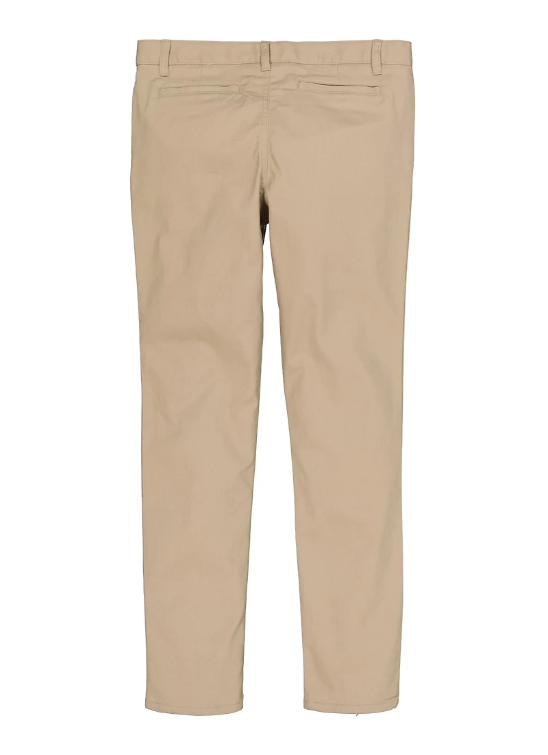 French Toast Girls 16-20 Skinny Pants, Khaki, Size 18