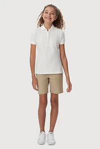 French Toast Junior Polo Shirt, White, Size M