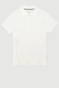 French Toast Junior Polo Shirt, White, Size M