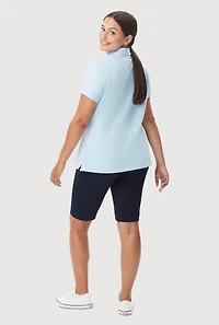 French Toast Junior Short Sleeve Pique Polo Shirt, Blue, Size L