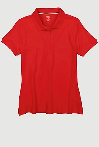 French Toast Junior Stretch Pique Polo, Red, Size M