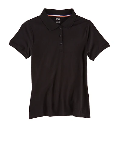 French Toast Junior Short Sleeve Polo Shirt, Black, Size XL