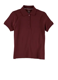 French Toast Girls Plus 10.5-20.5 Picot Collar Polo Shirt