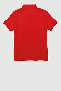 French Toast Girls Plus Size 10.5-20.5 Picot Collar Polo, Red, Size 18-20P