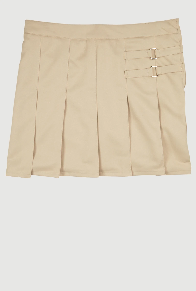 French Toast Girls Plus 10.5-20.5 Buckle Detail Pleated Skort