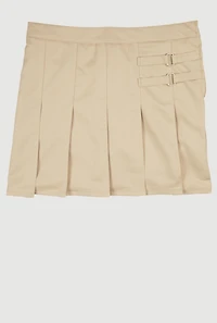 French Toast Girls Plus 10.5-20.5 Buckle Detail Pleated Skort