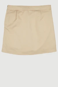 French Toast Girls Plus Size 10.5-20.5 Buckle Detail Pleated Skort, Khaki, Size 10.5