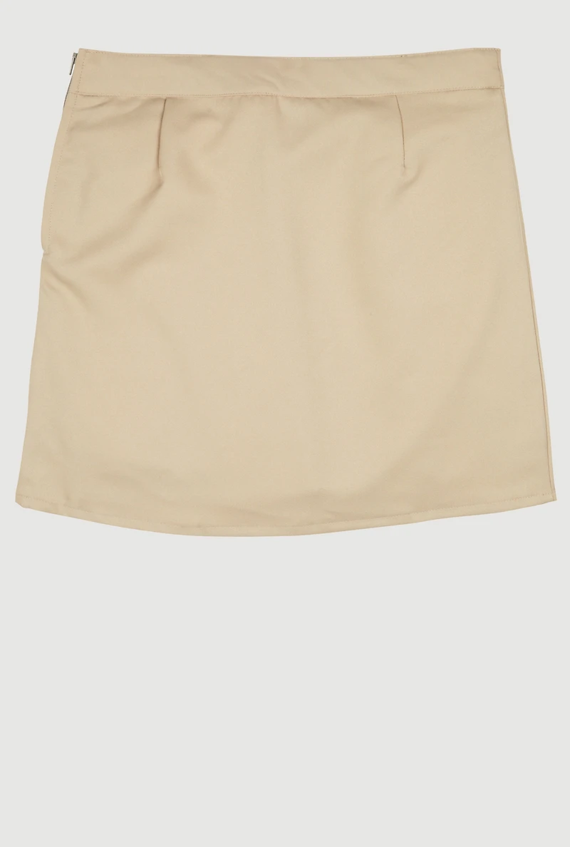 French Toast Girls Plus 10.5-20.5 Buckle Detail Pleated Skort