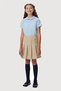 French Toast Girls Plus Size 10.5-20.5 Buckle Detail Scooter Skirt, Khaki, Size 14.5