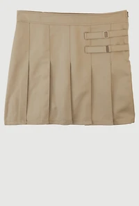 French Toast Girls Plus Size 10.5-20.5 Buckle Detail Scooter Skirt, Khaki, Size 16.5