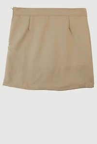 French Toast Girls Plus Size 10.5-20.5 Buckle Detail Scooter Skirt, Khaki, Size 14.5
