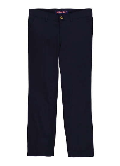 French Toast Girls Plus Size 10.5-20.5 Straight Leg Pants, Blue, Size 10.5