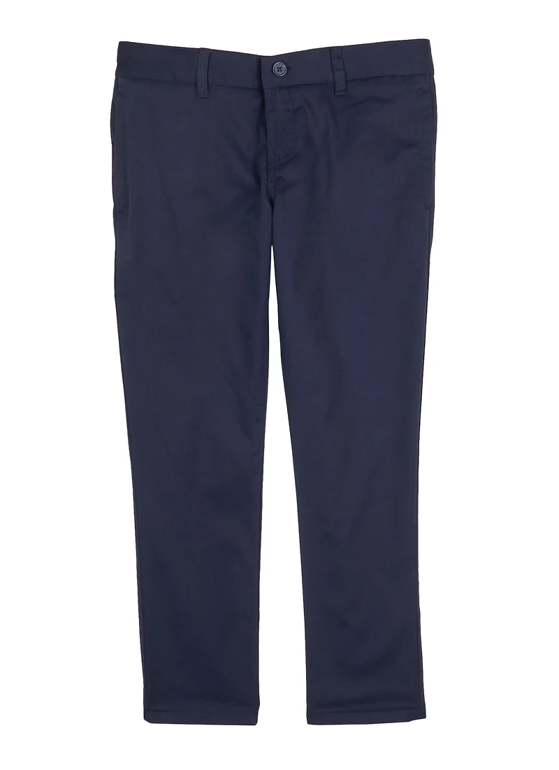 French Toast Girls Plus Size 10.5-20.5 Solid Skinny Leg Pants, Blue, Size 14.5