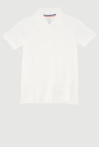 French Toast Boys 4-7 Short Sleeve Polo, White,