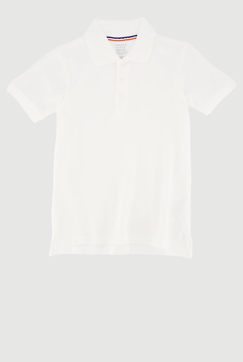 French Toast Boys 4-7 Short Sleeve Polo, White, Size 6-7