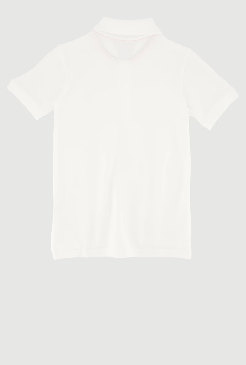 French Toast Boys 4-7 Short Sleeve Polo, White,